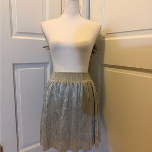Charlotte Russe Metallic Gold Pleated Skater Skirt